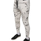 Dolce & Gabbana White Printed Cotton Jogger Sweatpants Pants