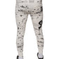 Dolce & Gabbana White Printed Cotton Jogger Sweatpants Pants