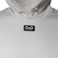 Dolce & Gabbana White D&G Logo Hooded Men Sweatshirt Sweater