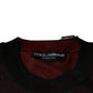 Dolce & Gabbana Maroon Polyester Crew Neck Pullover Sweater