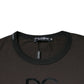 Dolce & Gabbana Brown Logo Cotton Crew Neck Pullover Sweater