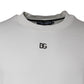 Dolce & Gabbana White Logo Cotton Crew Neck Pullover Sweater
