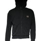 Dolce & Gabbana Black Logo Plaque Hooded Full Zip Sweater