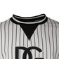 Dolce & Gabbana Black White Stripes Logo Sweatshirt Sweater