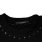 Dolce & Gabbana Black Logo Stud Pullover Sweatshirt Sweater