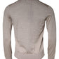 Dolce & Gabbana Beige Cashmere Knit Collared Pullover Sweater