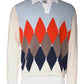 Ballantyne Multicolor Patterned Collared Long Sleeves Pullover Sweater