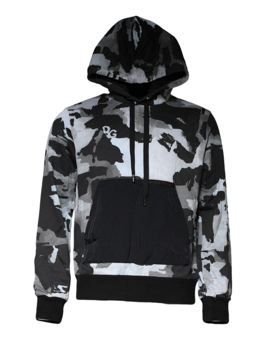Dolce & Gabbana Multicolor Camouflage Men Hooded Sweater Mens Sweater
