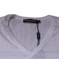 Dolce & Gabbana White Cotton V-neck Short Sleeves T-shirt