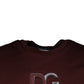 Dolce & Gabbana Maroon DG Logo Cotton Crew Neck T-shirt