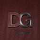 Dolce & Gabbana Maroon DG Logo Cotton Crew Neck T-shirt