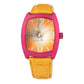 Chronotech Orange Leather Dress Watch