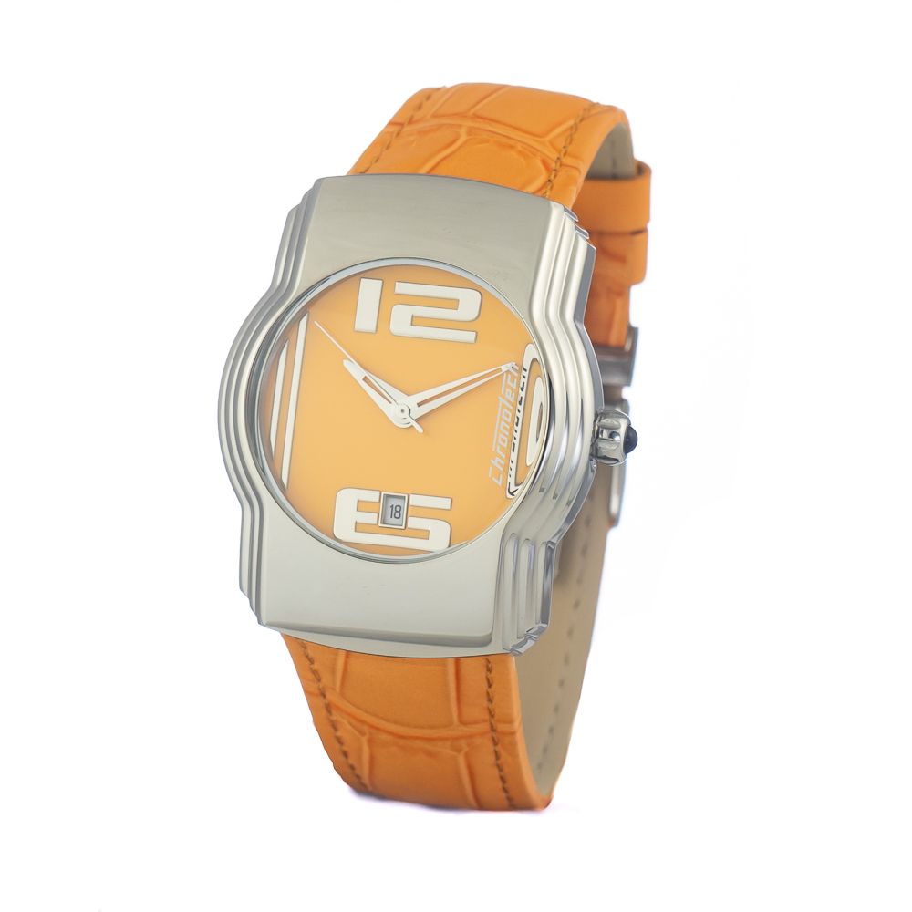 Chronotech Orange Leather Dress Watch
