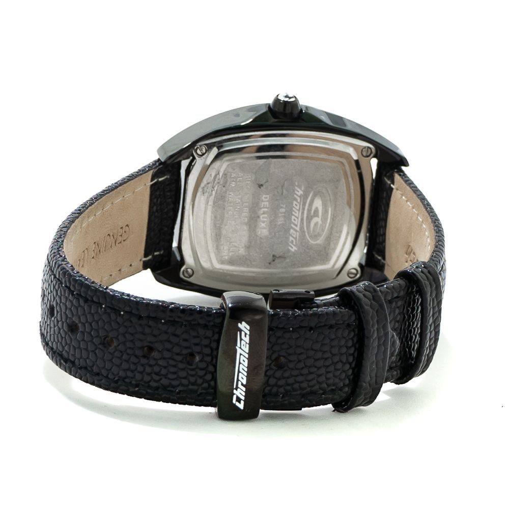 Chronotech Black Leather Watch