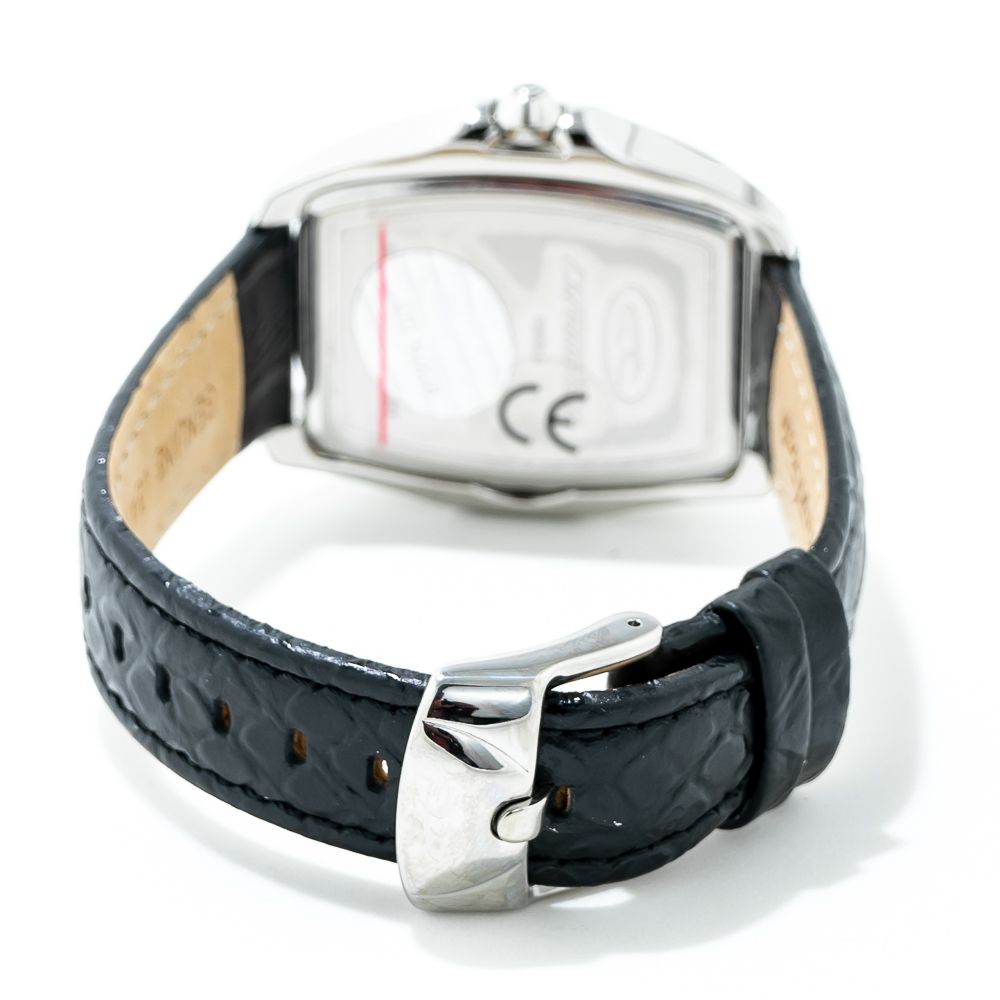 Chronotech Black Leather Watch