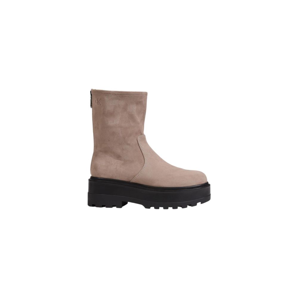 Calvin Klein Gray Polyester Polyester Boot