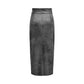 Only Gray Artificial Leather Skirt
