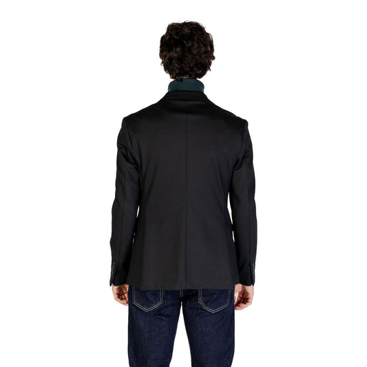 Gianni Lupo Black Polyester Blazer