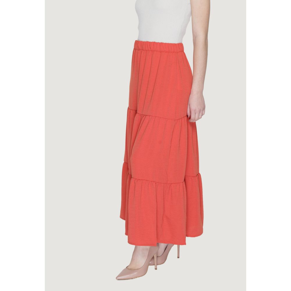 Jacqueline De Yong Orange Polyester Skirt