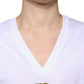Dolce & Gabbana White Logo Cotton Vneck Short Sleeve T-shirt