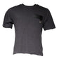 Dolce & Gabbana Gray Logo Patch Cotton Crew Neck T-shirt
