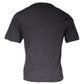 Dolce & Gabbana Gray Logo Patch Cotton Crew Neck T-shirt