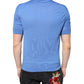 Dolce & Gabbana Blue Cashmere Short Sleeves Men Polo T-shirt