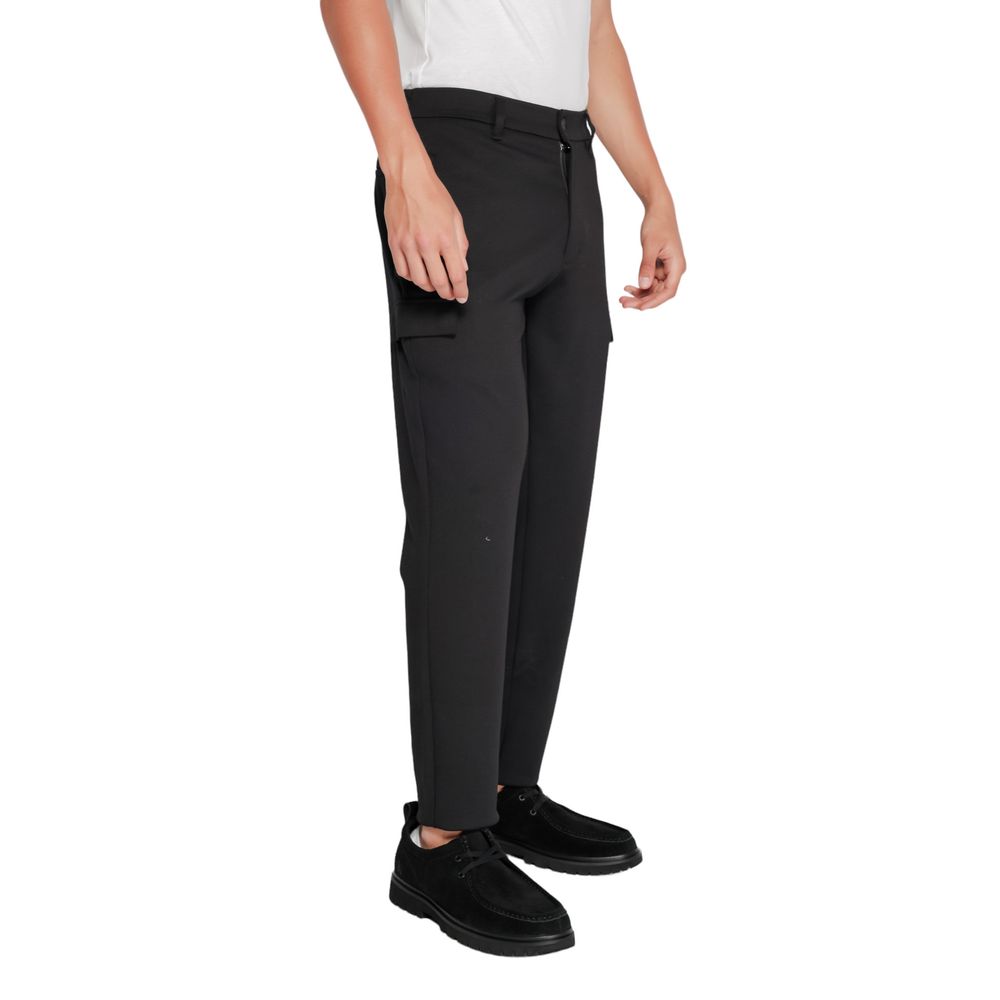 Calvin Klein Black Recycled Polyester Jeans & Pant