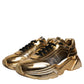 Dolce & Gabbana Gold Leather Daymaster Low Top Sneakers Shoes