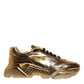 Dolce & Gabbana Gold Leather Daymaster Low Top Sneakers Shoes