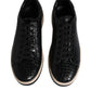 Dolce & Gabbana Black Leather Low Top Men Sneakers Shoes