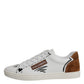 Dolce & Gabbana White Brown London Low Top Men Sneakers Shoes