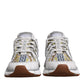 Versace White Trigreca Barocco Print Low Top Sneakers Shoes