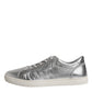 Dolce & Gabbana Silver London Low Top Leather Sneakers Shoes