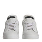 Dolce & Gabbana White Black Leather Low Top Men Sneakers Shoes