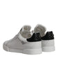 Dolce & Gabbana White Black Leather Low Top Men Sneakers Shoes