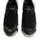 Dolce & Gabbana Black White Portofino Low Top Sneakers Shoes