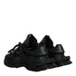 Dolce & Gabbana Black Low Top Space Lace Up Sneakers Shoes