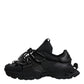 Dolce & Gabbana Black Low Top Space Lace Up Sneakers Shoes