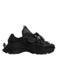 Dolce & Gabbana Black Low Top Space Lace Up Sneakers Shoes