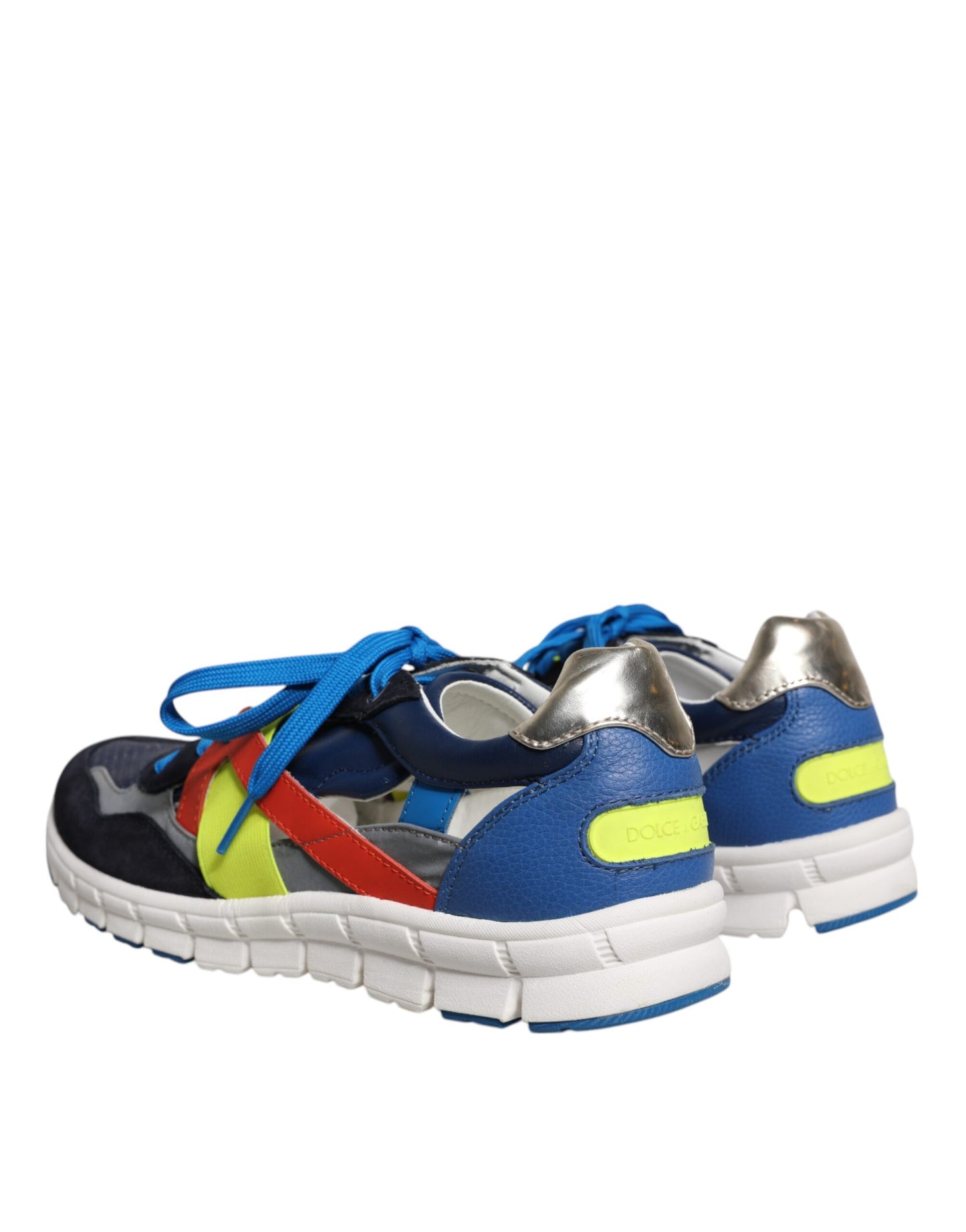 Dolce & Gabbana Multicolor Leather Suede Low Top Sneakers Shoes