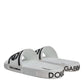 Dolce & Gabbana White Black Sandals Rubber Beachwear Shoes