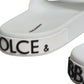 Dolce & Gabbana White Black Sandals Rubber Beachwear Shoes