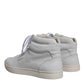 Dolce & Gabbana White Leather Mid Top Men Sneakers Shoes