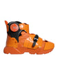 Dolce & Gabbana Orange Multi Panel Chunky High Top Sneakers Shoes