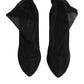 Dolce & Gabbana Black Silk Stretch Mesh Sock Boots Shoes