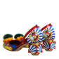 Dolce & Gabbana Multicolor Carretto Crystal Fur Sandals Shoes