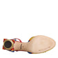 Dolce & Gabbana Multicolor Carretto Crystal Fur Sandals Shoes