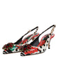 Dolce & Gabbana Multicolor Leather Crystal Heels Slingback Shoes