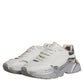Dolce & Gabbana White Silver Daymaster Low Top Sneakers Shoes